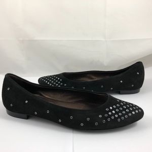 AGL Grommet Suede Leather Slip On Flats Shoes